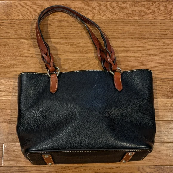 Dooney & Bourke Black Pebble Leather Shoulder Bag Purse - Picture 9 of 16